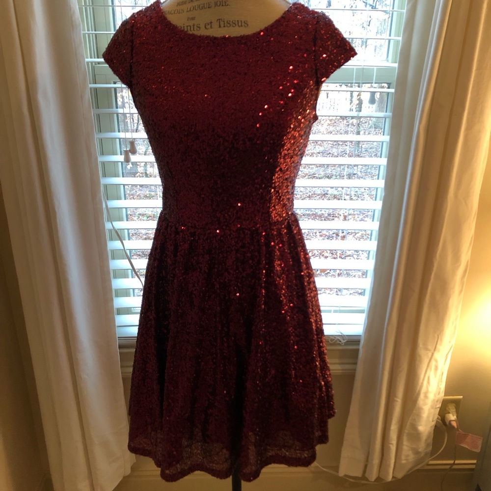 Stunning crimson sequin dress!